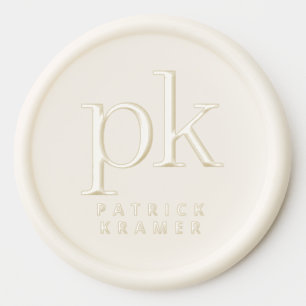 Simple Modern Two Letter Monogram Initial Personal Wax Seal Sticker