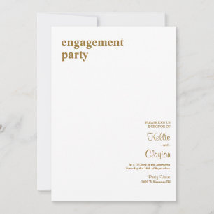 Simple Modern Type Engagement Party Invitation