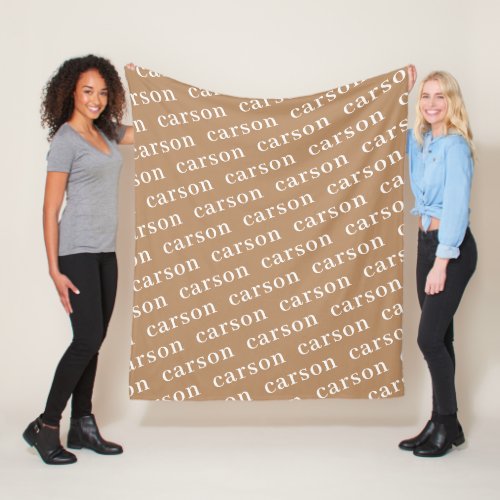 Simple Modern Type Personalized Repeating Name Fleece Blanket