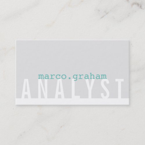 SIMPLE MODERN TYPE plain masculine gray mint green Business Card