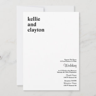 Simple Modern Type Wedding Invitation