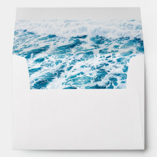 Simple Modern Typography Blue Ocean Waves Custom Envelope
