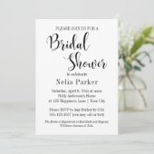 Simple Modern Typography Bridal Shower 4 Invitation (Standing Front)