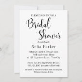 Simple Modern Typography Bridal Shower 4 Invitation (Front)