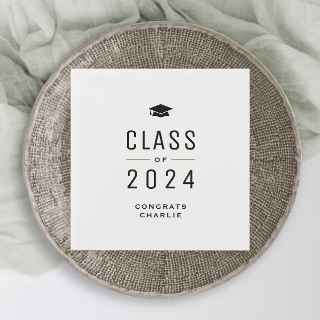 Simple Modern Typography Class of 2024 Graduation Napkins (Simple Modern Typography Class of 2024 Graduation Napkins)