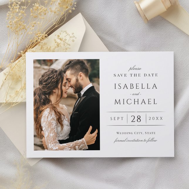 Simple Modern Typography Classy Save The Date Letterpress Photo Cards (Simple Modern Typography Classy Save The Date Letterpress Photo Cards)