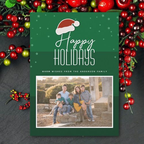Simple Modern Typography Family Photo Christmas Holiday Card