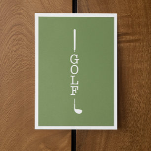 Simple Modern Typography Golf Blank Note Card