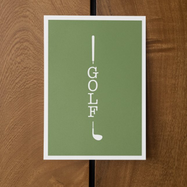 Simple Modern Typography Golf Blank Note Card (Creator Uploaded)