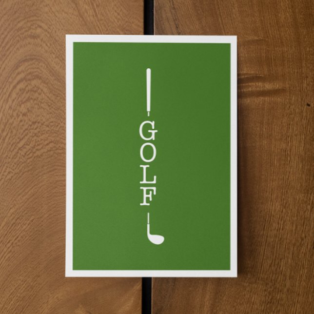 Simple Modern Typography Golf Blank Note Card (Creator Uploaded)