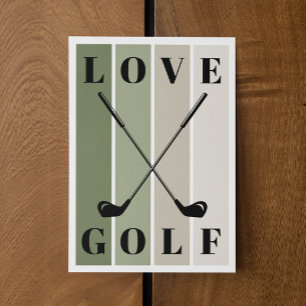 Simple Modern Typography Golf Blank Note Card