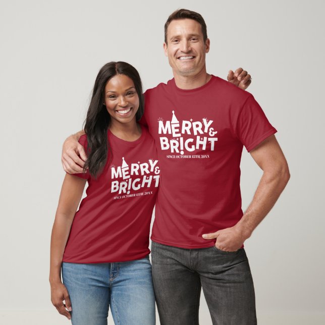 Simple Modern Typography Happy Christmas Party T-Shirt (Unisex)
