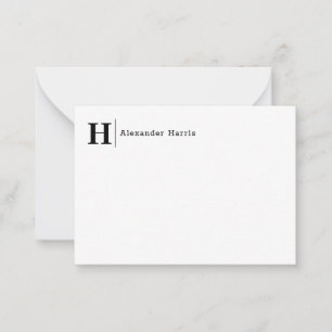 Simple Modern Typography Line Business Monogram Note Card