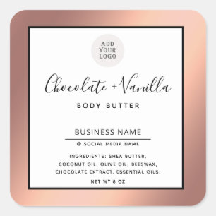 Simple modern typography luxury product square sticker