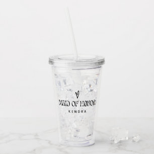 Simple Modern Typography Maid of Honor Gift Acrylic Tumbler