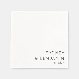 Simple Modern Typography Minimal Custom Wedding Napkins