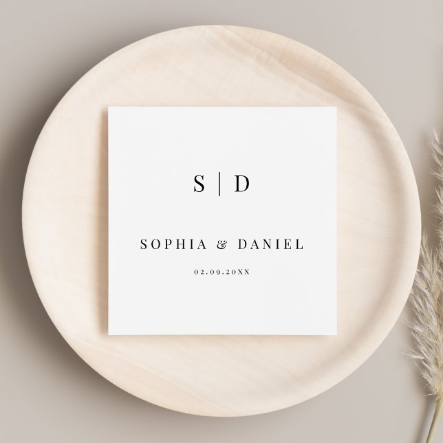 Simple Modern Typography Monogram Wedding Napkins (Creator Uploaded)