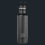 Simple Modern Typography Monogrammed Stainless Steel Water Bottle<br><div class="desc">Simple Modern Typography Monogrammed Stainless Steel Water Bottle</div>