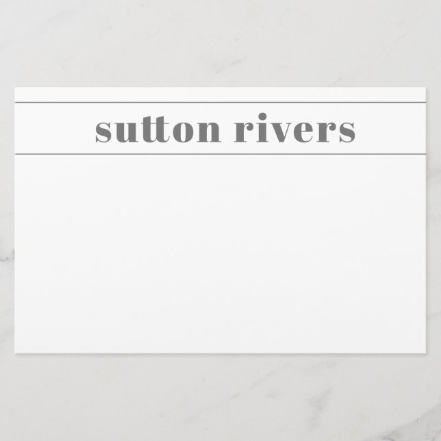 Simple Modern Typography Name Stationery (Front)