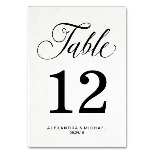 Simple Modern Typography on Watercolor Paper Table Number
