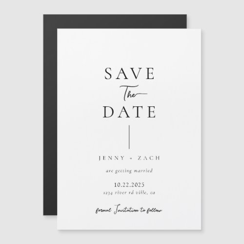 Simple Modern Typography Photo Wedding  Magnetic Invitation