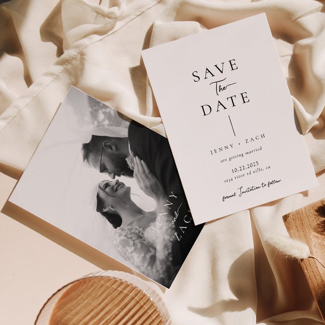 Simple Modern Typography Photo Wedding  Save The Date (Creator Uploaded)