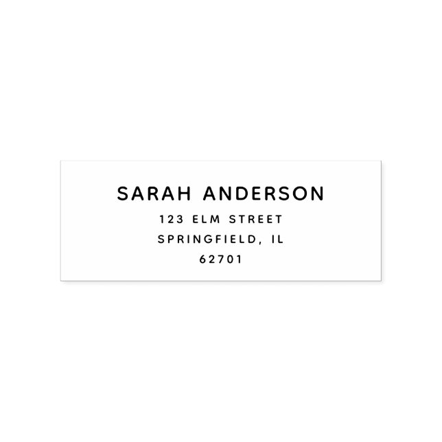 Simple Modern Typography Return Address  Rubber Stamp (Imprint)