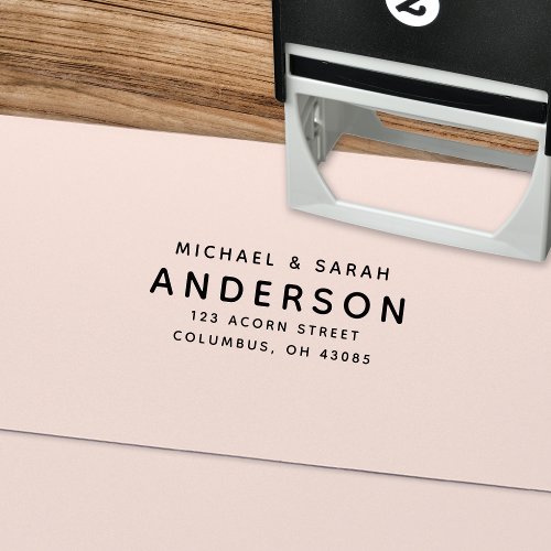 Simple Modern Typography  Return Address  Self_inking Stamp