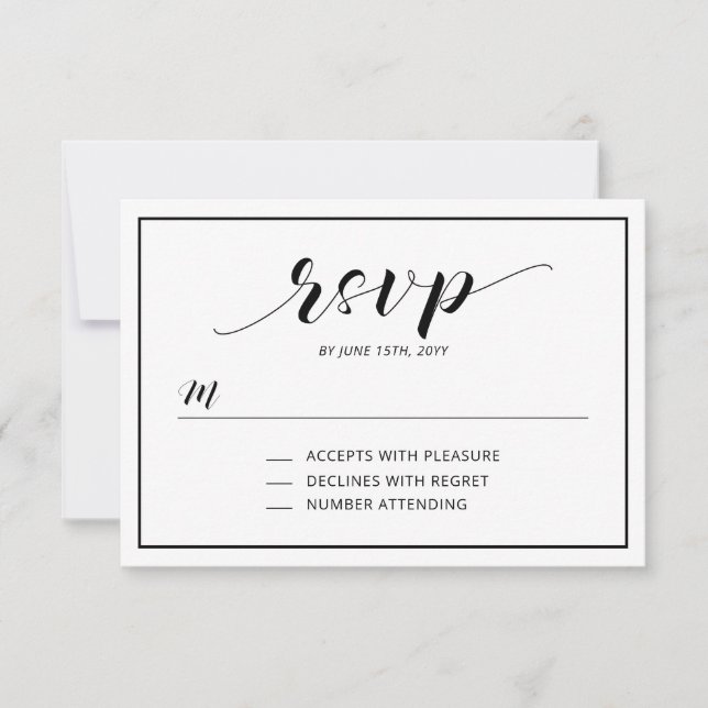 Simple Modern Typography RSVP Insert Card (Front)