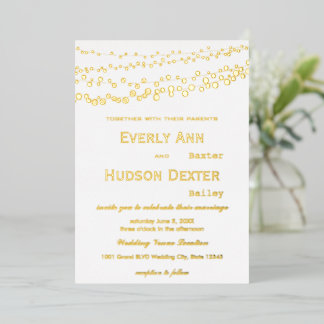 Simple Modern Typography Silver Galaxy Wedding Foil Invitation