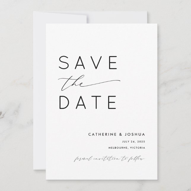 Simple Modern Typography Wedding Invitation (Front)
