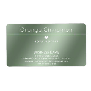 Simple modern typography white heart product label