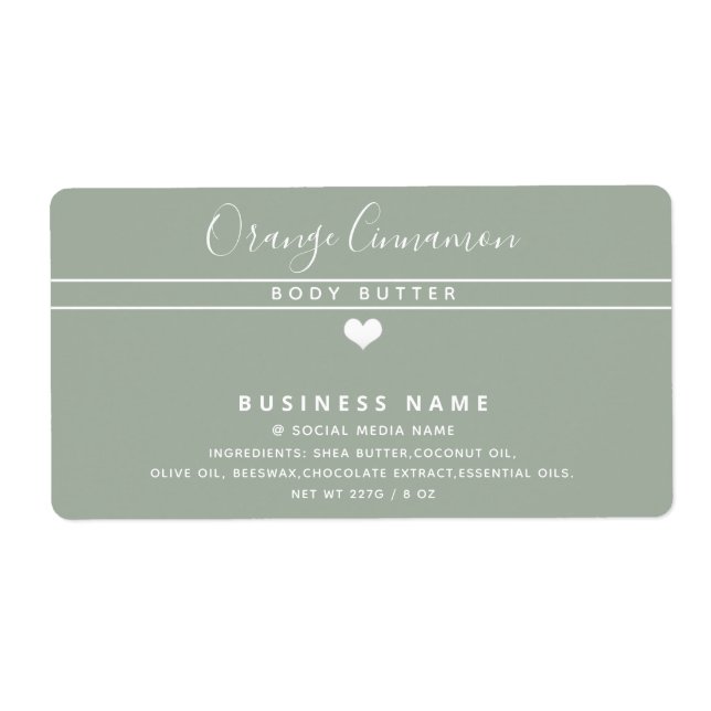 Simple modern  typography white heart  product   label (Front)