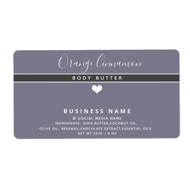 Simple modern  typography white heart  product   label (Front)
