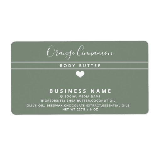 Simple modern  typography white heart  product  label