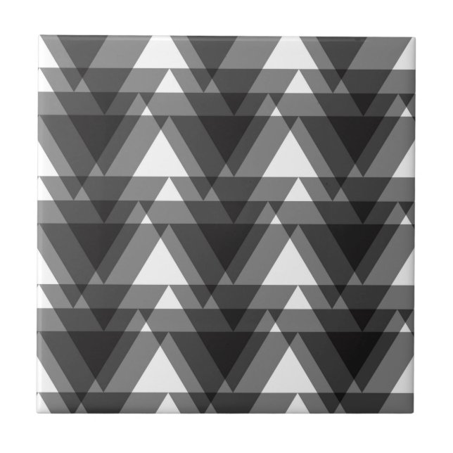Simple, modern, urban, bold transparent triangles ceramic tile (Front)