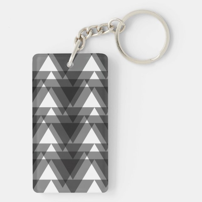 Simple, modern, urban, bold transparent triangles keychain (Back)