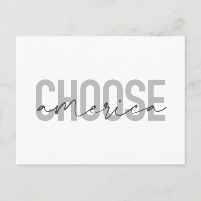 Simple, modern, urban cool design Choose America Postcard (Front)