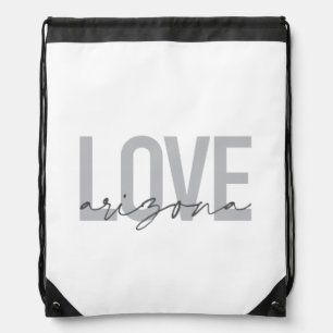 Simple, modern, urban, cool design Love Arizona Drawstring Bag