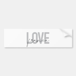 Simple, modern, urban, cool design Love France Bumper Sticker