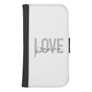 Simple, modern, urban, cool design Love France Galaxy S4 Wallet Case