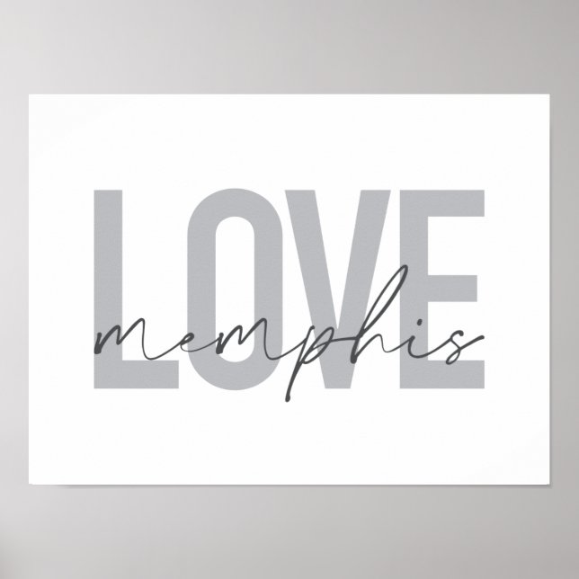 Simple, modern, urban, cool design Love Memphis Poster (Front)