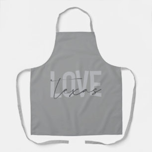 Simple, modern, urban, cool design Love Texas Apron