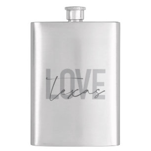 Simple, modern, urban, cool design Love Texas Flask