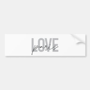 Simple, modern, urban, cool design of Love Paris Bumper Sticker