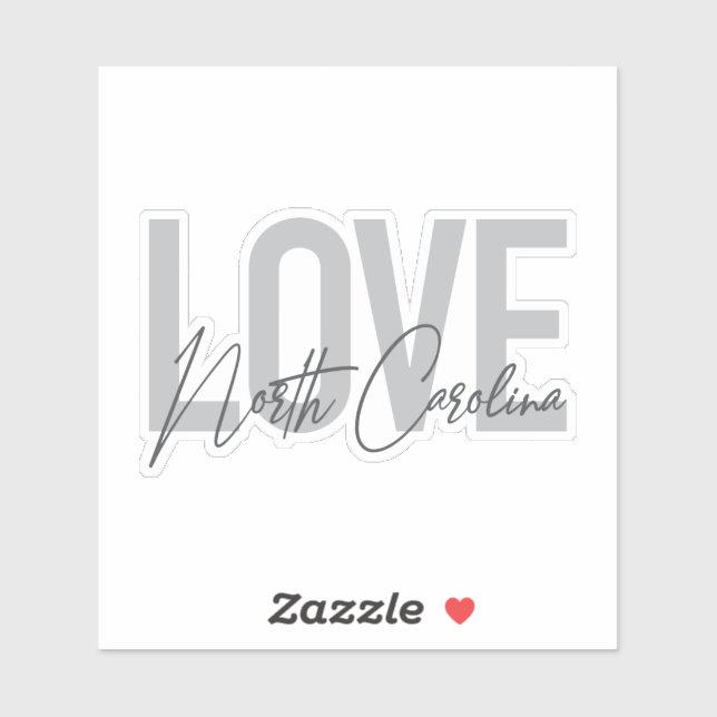 Simple, modern, urban design Love North Carolina Sticker (Sheet)