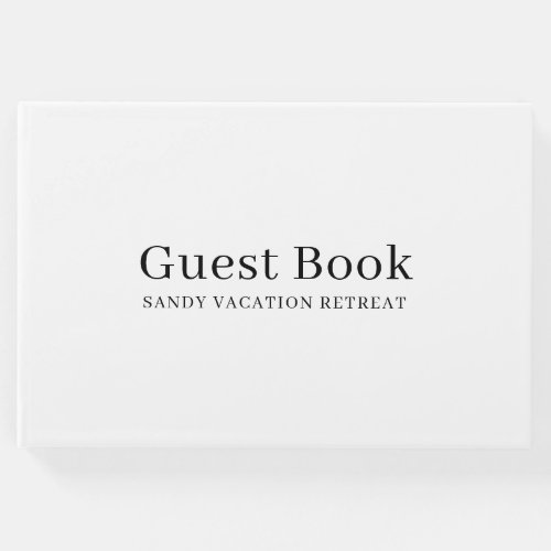 Simple Modern Vacation Rental Guest Book  White