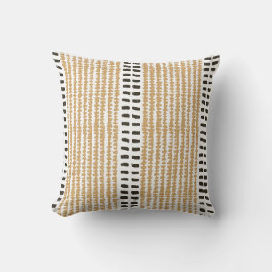 Simple modern versatile stripes yellow black contr throw pillow