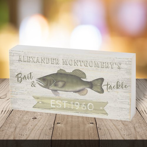 Simple Modern Vintage Wood Fisherman Custom Fish Wooden Box Sign