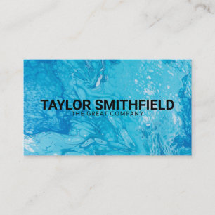 Simple Modern Watercolor Blue Pink Painting Busine Business Card